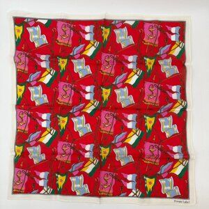 Vintage Nautical Scarf Red Anchor Rope Flags Print Square Private Label